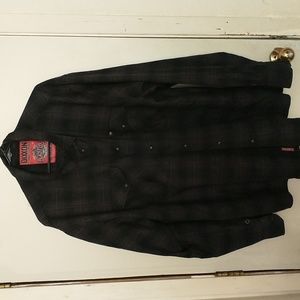 Dixon flannel company men's 3x black dark grey and red flannel